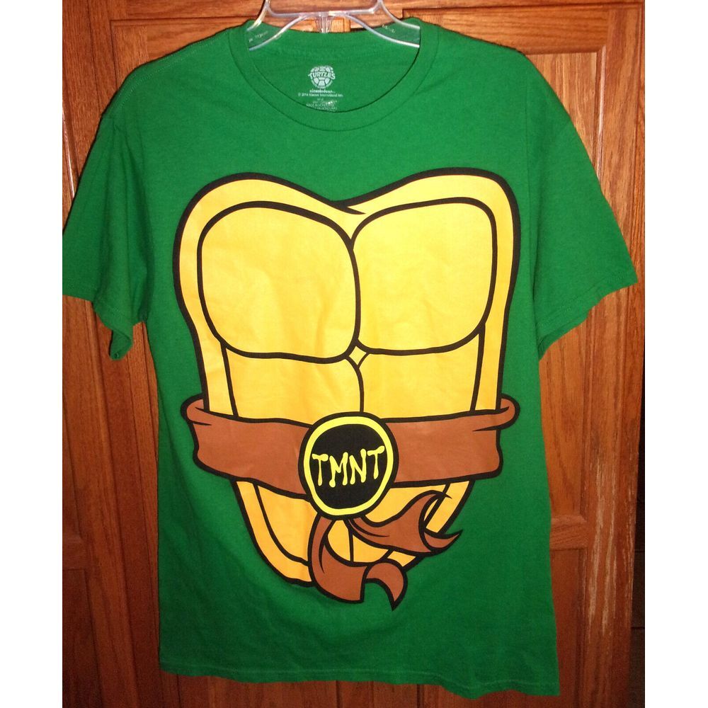 Nickelodeon Men TMNT T shirt Sz M Green Teenage Mutant Ninja Turtles Shell 2014